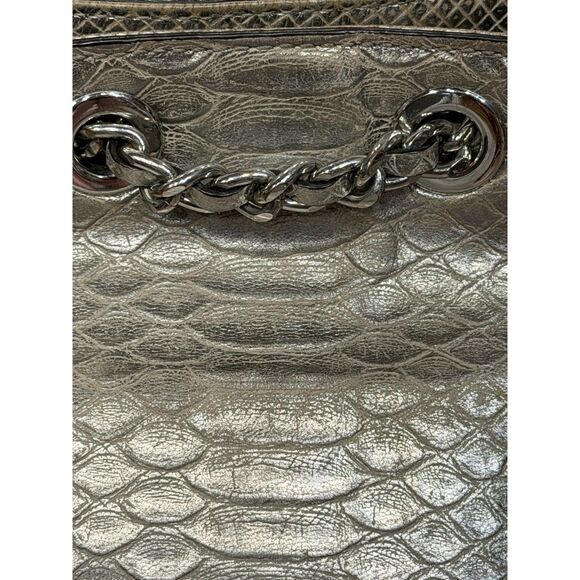 Michael Kors Metallic Python Embossed Chain Tote Bag - Picture 5 of 8
